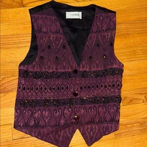 Vintage Cedar Beaded Ornate Vest S   Western/Boho Fast Ship